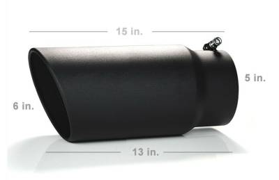 Muffler Tip-Black-MT-SC05-BK-Material:Steel