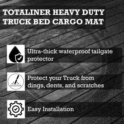 Black Horse Off Road - Black Horse TOTALINER 6mm Heavy Duty Rubber Anti-Skid Tail Gate Mat Rug Liner fits 2016-2023 Toyota Tacoma |Black Horse Off Road - Image 4