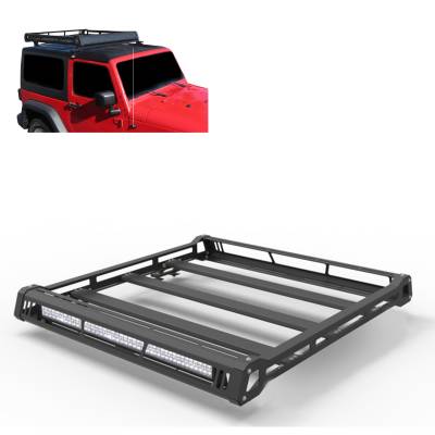 TRAVELER Roof Ladder Rack-Black-1987-2017 Jeep Wrangler/1997-2017 Jeep Wrangler/2007-2017 Jeep Wrangler|Black Horse Off Road