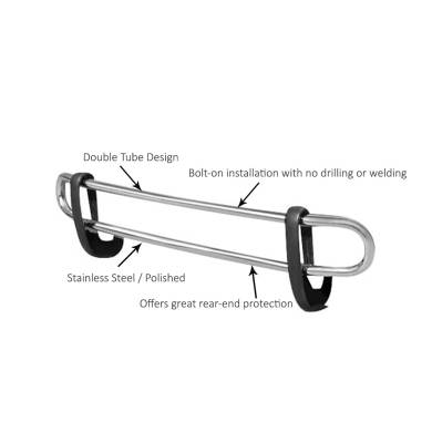 Rear Bumper Guard-Stainless Steel-8D112016SS-Style:Double Tube