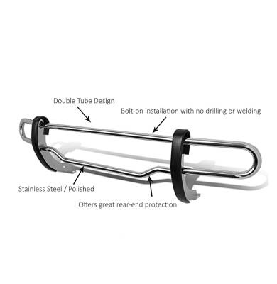 Rear Bumper Guard-Stainless Steel-8HO5SS-Surface Finish:Polished