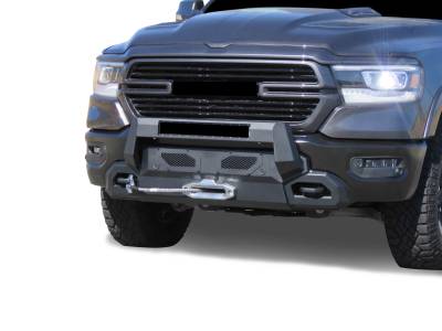 ARMOUR III Heavy Duty Front Winch Bumper-Textured Black-2019-2023 Ram 1500|Black Horse Off Road