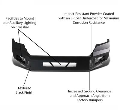 Armour Heavy Duty Front Bumper-Satin Black-AFB-CO15-Pieces:1