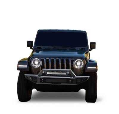 Armour Heavy Duty Front Bumper-Matte Black-AFB-WR20-Material:Steel