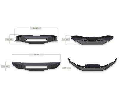 Armour II Heavy Duty Modular Front Bumper-Matte Black-AFB-SI20-Weight:120 Lbs