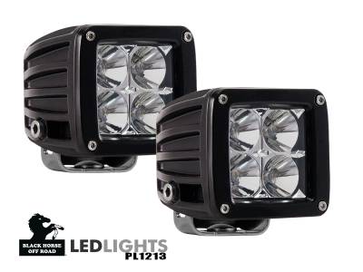 LED 4" Cube Lights -Clear-PL1213-Vehicle Make:Universal