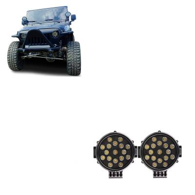 Pair of  7" Dia LED Lights -Clear- All cars,trucks And SUV's |Black Horse Off Road