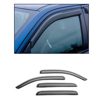 Black Horse Off Road [BHOR] |Tape On Raind Guard/Wind Deflectors|2004-2008 Ford F-150 Extended Cab|Smoke,4Pcs|#140640