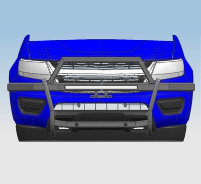 Black Horse Off Road - RAMBLER Grille Guard With 30" LED Bar Single Row-Black-2022-2023 Nissan Frontier|Black Horse Off Road - Image 6