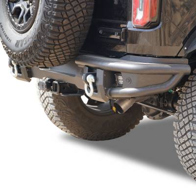 Black Horse Off Road - ARMOUR Tubular Heavy Duty Front Bumper With set of 2" 20W flood work light-Matte Black-2021-2024 Ford Bronco|Black Horse Off Road - Image 3