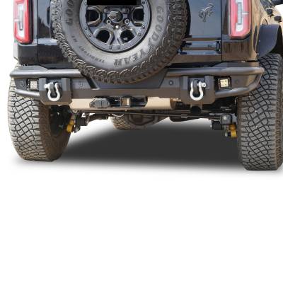 Black Horse Off Road - ARMOUR Tubular Heavy Duty Front Bumper With set of 2" 20W flood work light-Matte Black-2021-2024 Ford Bronco|Black Horse Off Road - Image 4
