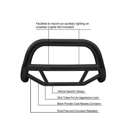 Black Horse Off Road - MAX Bull Bar-Black-1997-2002 Ford Expedition/1999-2004 Ford F-150/1999-2007 Ford F-250 Super Duty/1998-2002 Lincoln Navigator|Black Horse Off Road - Image 3