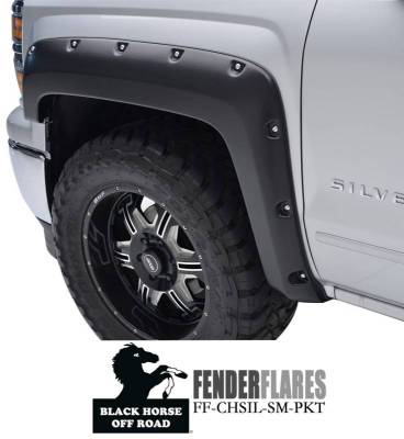 Black Horse Off Road - FENDER FLARES RIVETED Style-Black-2014-2018 Chevrolet Silverado 1500|Black Horse Off Road - Image 2