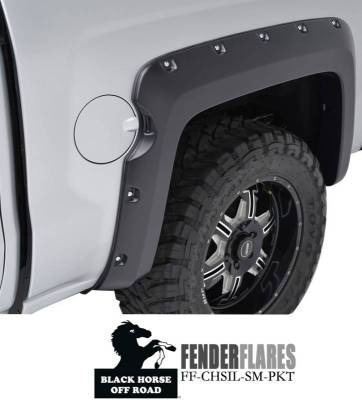 Black Horse Off Road - FENDER FLARES RIVETED Style-Black-2014-2018 Chevrolet Silverado 1500|Black Horse Off Road - Image 3