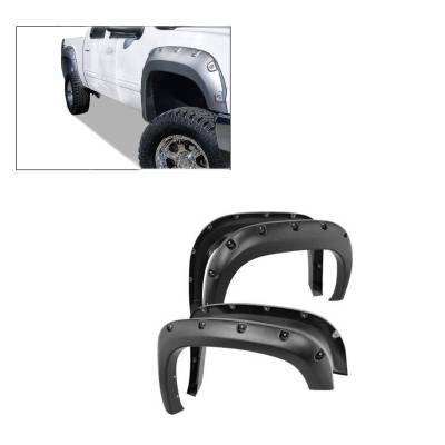 FENDER FLARES RIVETED Style-Black-2014-2015 GMC Sierra 1500|Black Horse Off Road