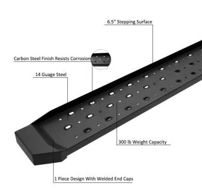 Black Horse Off Road - SPARTAN Running Boards-Black-NV1500/NV2500/NV3500|Black Horse Off Road - Image 4