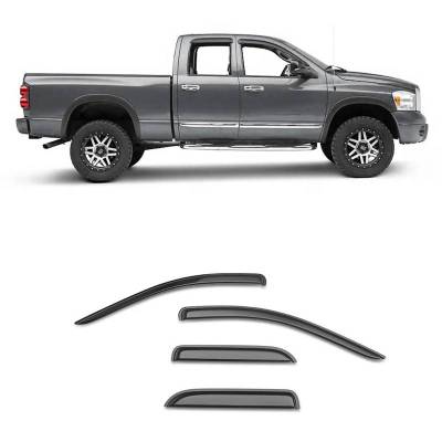 Black Horse Off Road [BHOR] |Tape On Rain Guard/Wind Deflectors|2009-2010 Dodge Ram 1500 Quad Cab/2011-2018 Ram 1500 Quad Cab/2019-2019 Ram 1500 Classic Quad Cab|Smoke,4Pcs|#14-94101