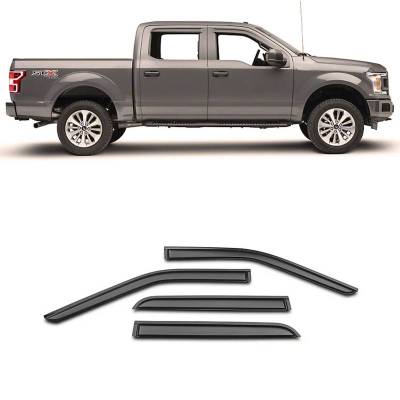 Black Horse Off Road [BHOR] |Tape On Rain Guard/Wind Deflectors|2009-2014 Ford F-150 SuperCrew/2010-2014 Ford F-150 SuperCrew|Smoke,4Pcs|#14-94155