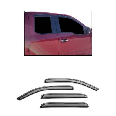 Black Horse Off Road [BHOR] |Tape On Rain Guard/Wind Deflectors|2015-2024 Ford F-150 Super Cab/2017-2024 Ford F-250,F-350,F-450,F-550 Super Duty Super Cab|Smoke,4Pcs|#14-94157