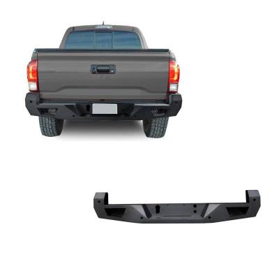 ARMOUR Heavy Duty Rear Bumper-Matte Black-2016-2023 Toyota Tacoma|Black Horse Off Road