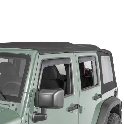 Black Horse Off Road - Black Horse Off Road [BHOR] |Tape On Rain Guard/Wind Deflectors|2007-2018 Jeep Wrangler JK |Smoke,4Pcs|#14-94249 - Image 2