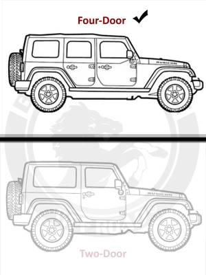 Black Horse Off Road - Black Horse Off Road [BHOR] |Tape On Rain Guard/Wind Deflectors|2007-2018 Jeep Wrangler JK |Smoke,4Pcs|#14-94249 - Image 6