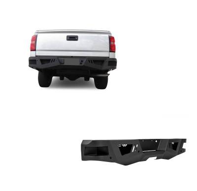 ARMOUR Heavy Duty Rear Bumper-Matte Black-2019-2022 GMC Sierra 1500 Limited|2007-2018 GMC Sierra 1500|2019-2021 Chevrolet Silverado 1500 LD|2007-2018 Chevrolet Silverado 1500|Black Horse Off Road