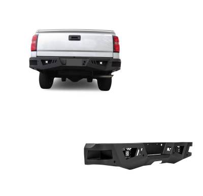 ARMOUR Heavy Duty Rear Bumper Kit-Matte Black- 2019-2022 GMC Sierra 1500 Limited|2007-2018 GMC Sierra 1500|2019-2021 Chevrolet Silverado 1500 LD|2007-2018 Chevrolet Silverado 1500|Black Horse Off Road