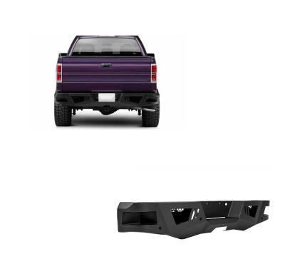 ARMOUR Heavy Duty Rear Bumper-Matte Black-2006-2014 Ford F-150|Black Horse Off Road