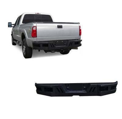 ARMOUR Super Heavy Duty Rear Bumper-Matte Black-1999-2016 Ford F-250 Super Duty/1999-2016 Ford F-350 Super Duty|Black Horse Off Road