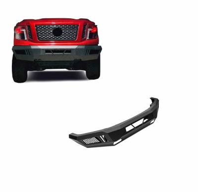 ARMOUR Heavy Duty Front Bumper-Matte Black-2016-2024 Nissan Titan XD|Black Horse Off Road