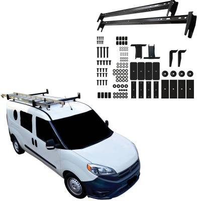 Black Horse Off Road - Black Horse Off Road Ladder Rack Black Universal Two Bars Fit Most Work Vans Without Rain Gutters 600 lbs Weight Capacity fit 2014-25 City Express|2012-25 NV200|2015-25 Promaster City|2010-25 Transit Connect |Black Horse Off Road - Image 2