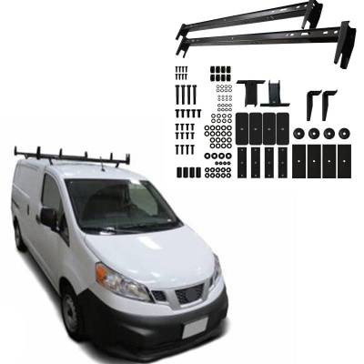 Black Horse Off Road - Black Horse Off Road Ladder Rack Black Universal Two Bars Fit Most Work Vans Without Rain Gutters 600 lbs Weight Capacity fit 2014-25 City Express|2012-25 NV200|2015-25 Promaster City|2010-25 Transit Connect |Black Horse Off Road - Image 3