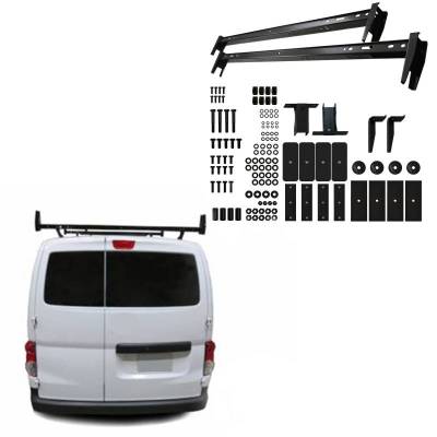 Black Horse Off Road - Black Horse Off Road Ladder Rack Black Universal Two Bars Fit Most Work Vans Without Rain Gutters 600 lbs Weight Capacity fit 2014-25 City Express|2012-25 NV200|2015-25 Promaster City|2010-25 Transit Connect |Black Horse Off Road - Image 4