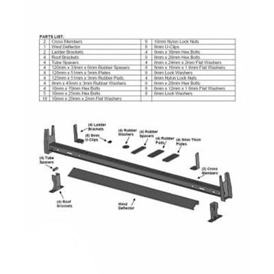 Black Horse Off Road - Black Horse Off Road Ladder Rack Black Universal Two Bars Fit Most Work Vans Without Rain Gutters 600 lbs Weight Capacity fit 2014-25 City Express|2012-25 NV200|2015-25 Promaster City|2010-25 Transit Connect |Black Horse Off Road - Image 6