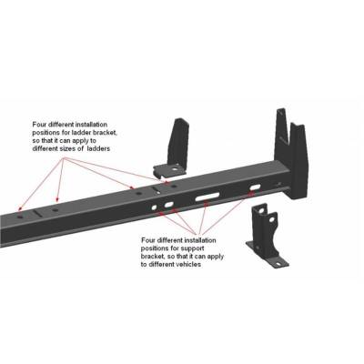 Black Horse Off Road - Black Horse Off Road Ladder Rack Black Universal Two Bars Fit Most Work Vans Without Rain Gutters 600 lbs Weight Capacity fit 2014-25 City Express|2012-25 NV200|2015-25 Promaster City|2010-25 Transit Connect |Black Horse Off Road - Image 7