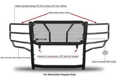 Black Horse Off Road - RUGGED HD Grille Guard-Black-F-250/F-350/F-450/F-550 SD|Black Horse Off Road - Image 7