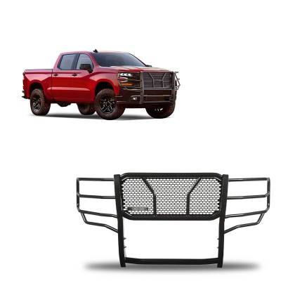 RUGGED HD Grille Guard-Black-2019-2024 Chevrolet Silverado 1500|Black Horse Off Road