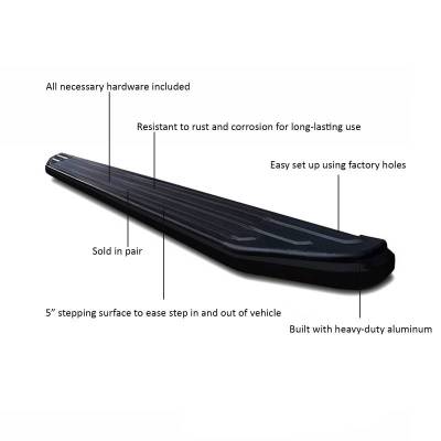 Black Horse Off Road - PEERLESS Running Boards-Black-2011-2025 Dodge Durango|Black Horse Off Road - Image 3