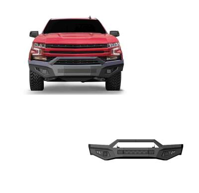 ARMOUR II Heavy Duty Front Bumper-Matte Black-2019-2021 Chevrolet Silverado 1500|Black Horse Off Road