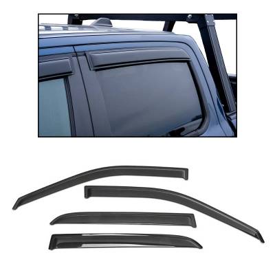 Black Horse Off Road [BHOR] |Tape On Rain Guard/Wind Deflectors|2019-2024 Ram 1500 Crew Cab|Smoke,4Pcs|#140540