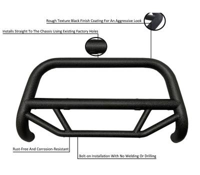 Black Horse Off Road - MAX T Bull Bar-Textured Black-2007-2014 Toyota FJ Cruiser|Black Horse Off Road - Image 8