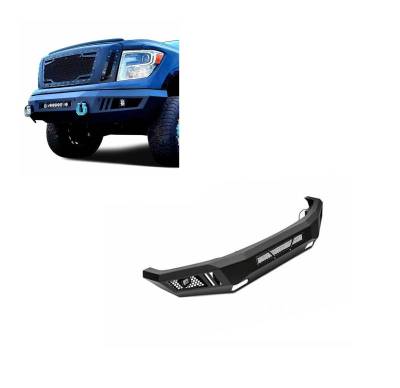 ARMOUR Heavy Duty Front Bumper Kit-Matte Black-2016-2024 Nissan Titan XD|Black Horse Off Road