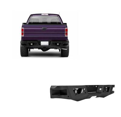 ARMOUR Heavy Duty Rear Bumper Kit-Matte Black-2006-2014 Ford F-150|Black Horse Off Road