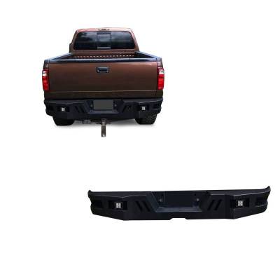 ARMOUR Super Heavy Duty Rear Bumper-Matte Black-1999-2016 Ford F-250 Super Duty/1999-2016 Ford F-350 Super Duty|Black Horse Off Road