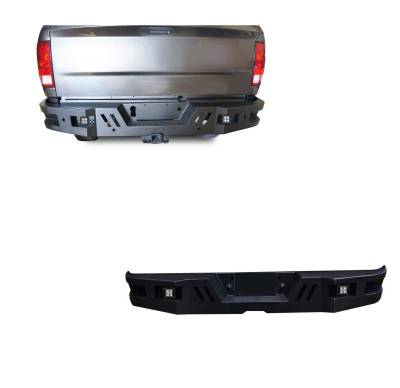 ARMOUR Super Heavy Duty Rear Bumper-Matte Black-Chevrolet TrailBlazer/GMC Envoy/Isuzu Ascender/Oldsmobile Bravada/Buick Rainier|Black Horse Off Road