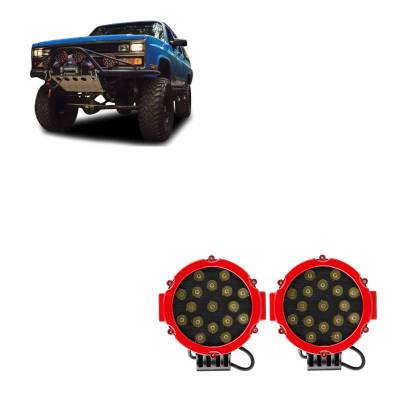 Pair of  7" Dia LED Lights -Clear- All cars,trucks And SUV's |Black Horse Off Road