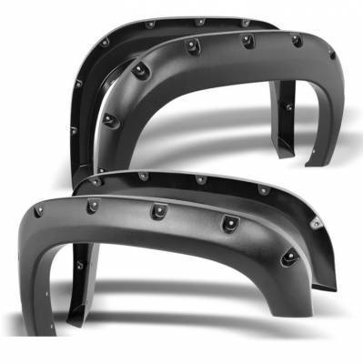 FENDER FLARES RIVETED Style-Black-Ford F-150/Ford F-150/Dodge Ram 1500/Ram 1500/Chevrolet Silverado 1500/Toyota Tundra|Black Horse Off Road