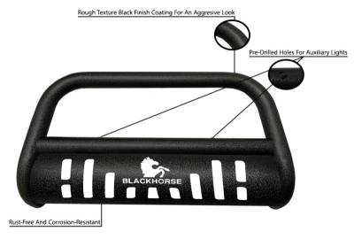 Bull Bar-T-Textured Black-1997-2003 Dodge Durango/1998-2004 Dodge Dakota|Black Horse Off Road