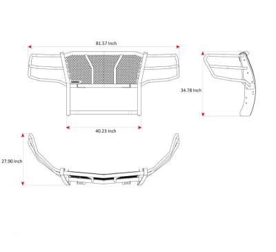 RUGGED HD Grille Guard-Black-Tahoe/Suburban|Black Horse Off Road